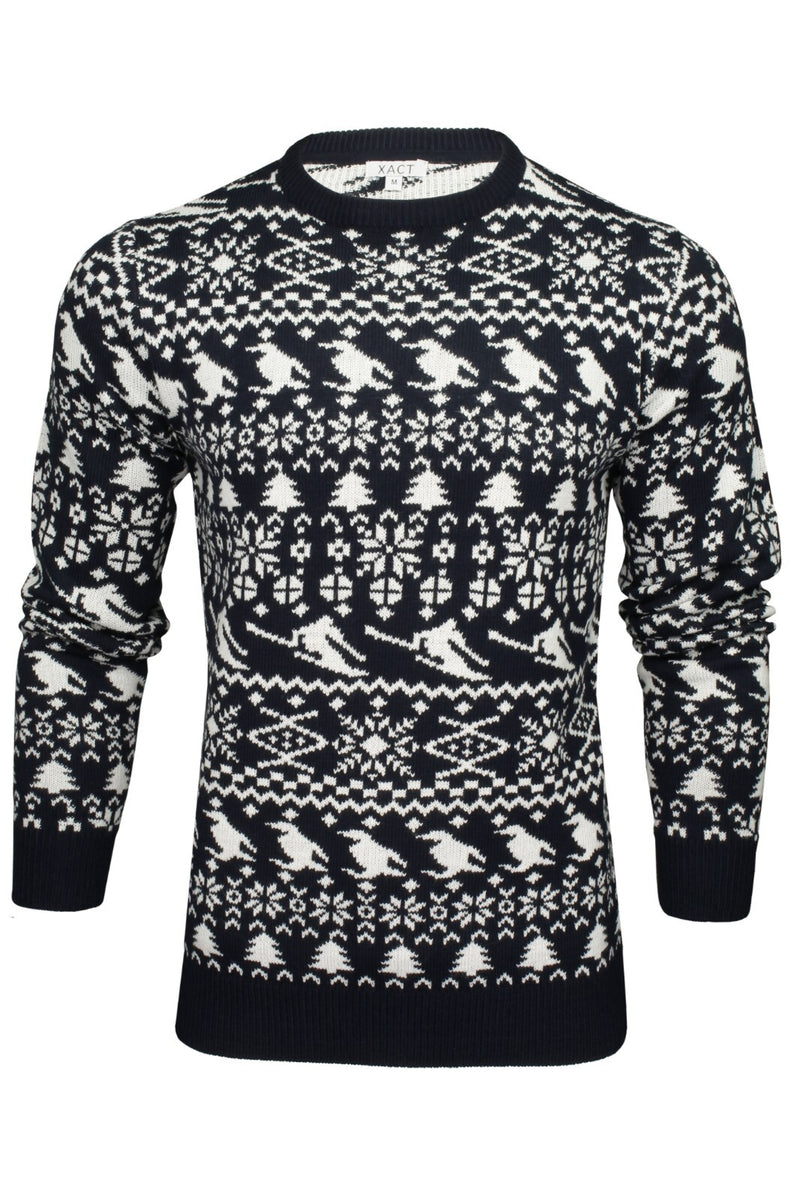 Xact Mens Nordic Reindeer Xmas / Christmas Jumper