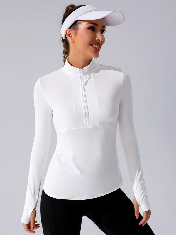 Sovereign Charm Half Zip Thumb Holes Sports Sweatshirt Fall Sweatshirts