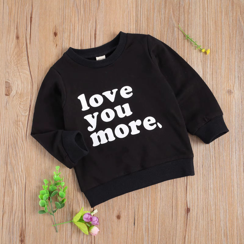 Toddler Kids Girls Boys Sweatshirts, Long Sleeve round Neck Letter Printed Casual Pullover Tops 6M-4Y Spring Autumn