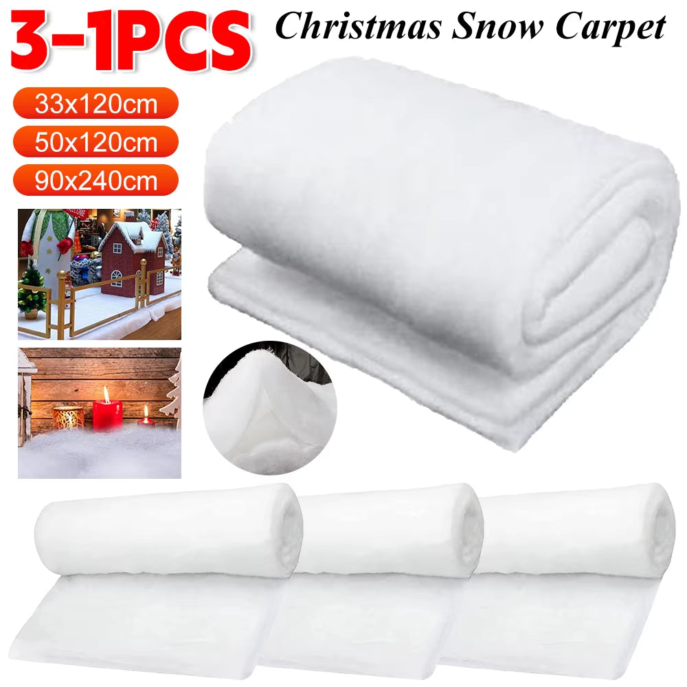 Artificial Christmas Fake Snow Cotton Carpet Fluffy Fiber Stuffing White Snow for Xmas Tree Ornament Christmas Decoration