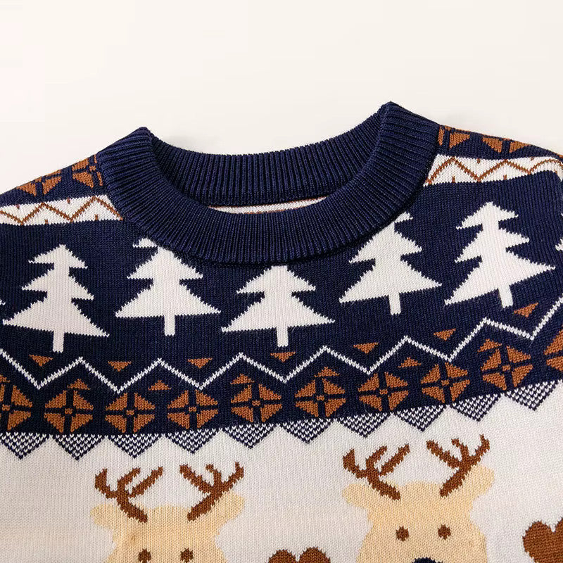 Christmas Reindeer Sweaters Boys Girls Xmas Pullovers Cartoon Deer Jumper