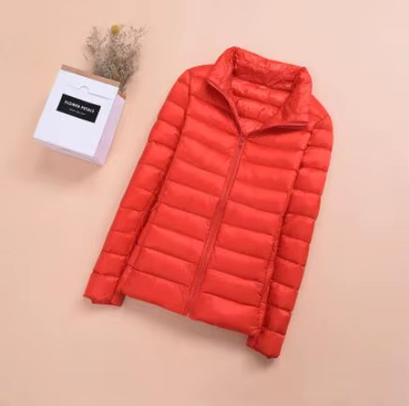 Spring Womens down Jackets Ultra Light Winter Duck down Coat Short Hoodie Puffer Jacket Parkas ED659