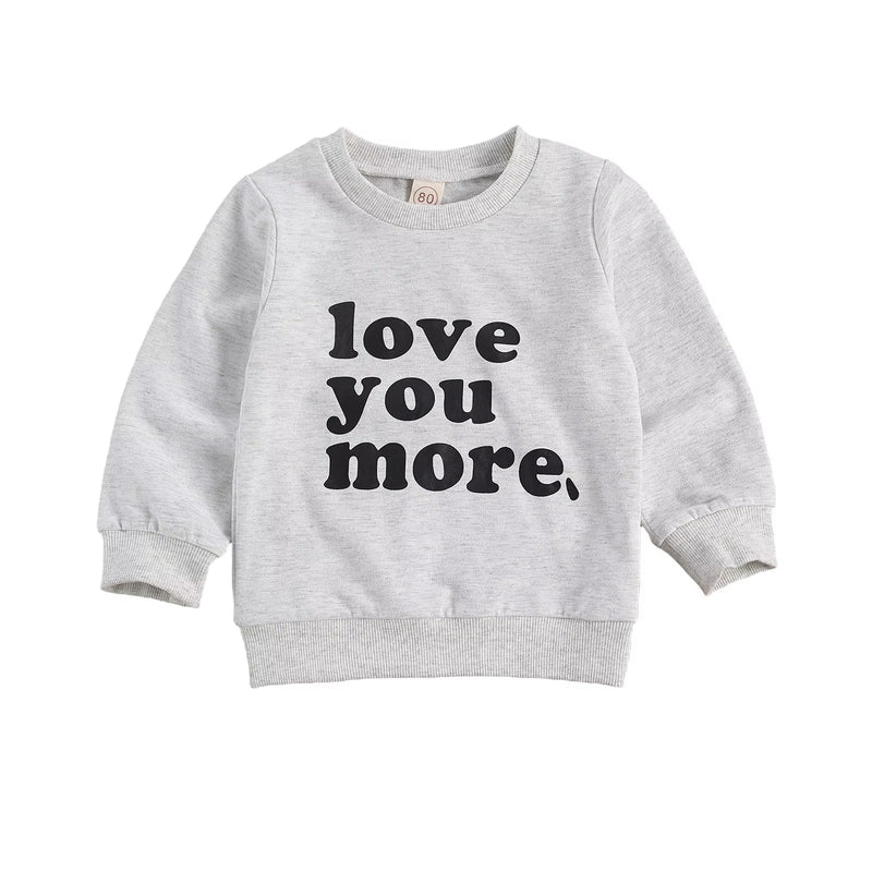 Toddler Kids Girls Boys Sweatshirts, Long Sleeve round Neck Letter Printed Casual Pullover Tops 6M-4Y Spring Autumn