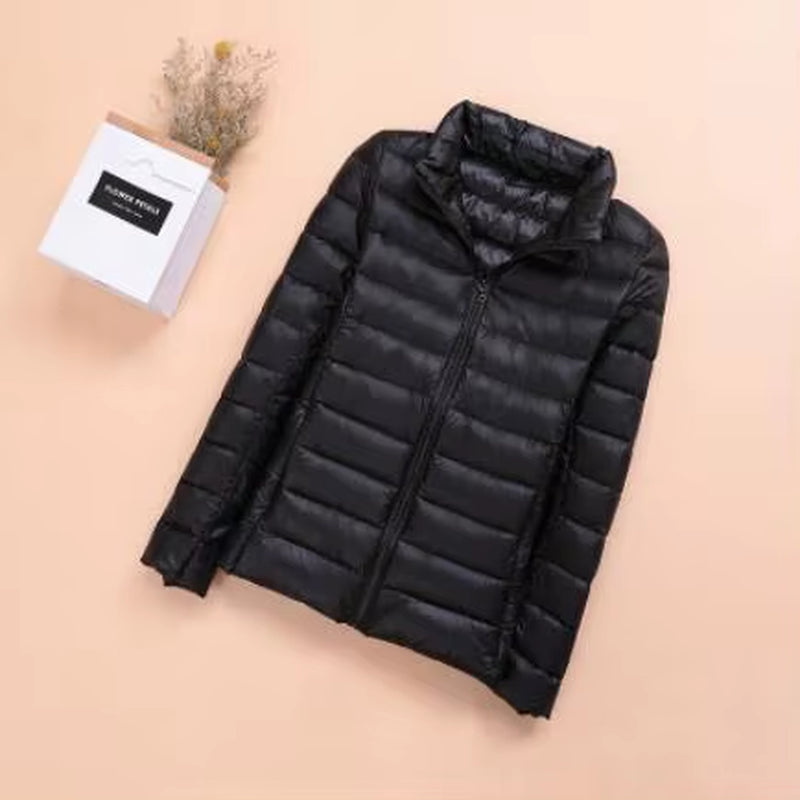 Spring Womens down Jackets Ultra Light Winter Duck down Coat Short Hoodie Puffer Jacket Parkas ED659