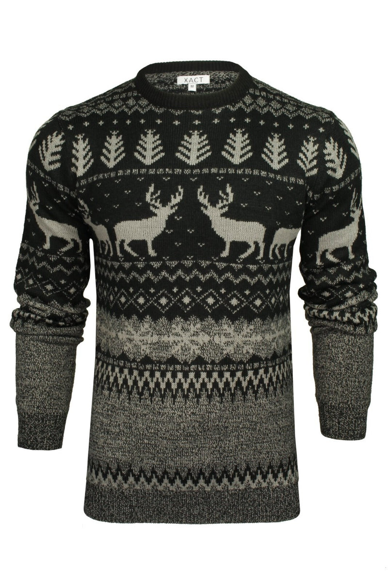 Xact Mens Nordic Reindeer Xmas / Christmas Jumper
