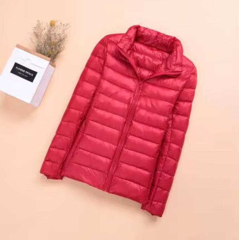 Spring Womens down Jackets Ultra Light Winter Duck down Coat Short Hoodie Puffer Jacket Parkas ED659