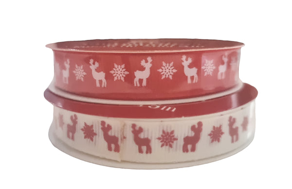 Christmas Satin Ribbon Gift Snowflake 10Mm Crafts Decoration Presents Xmas 5M