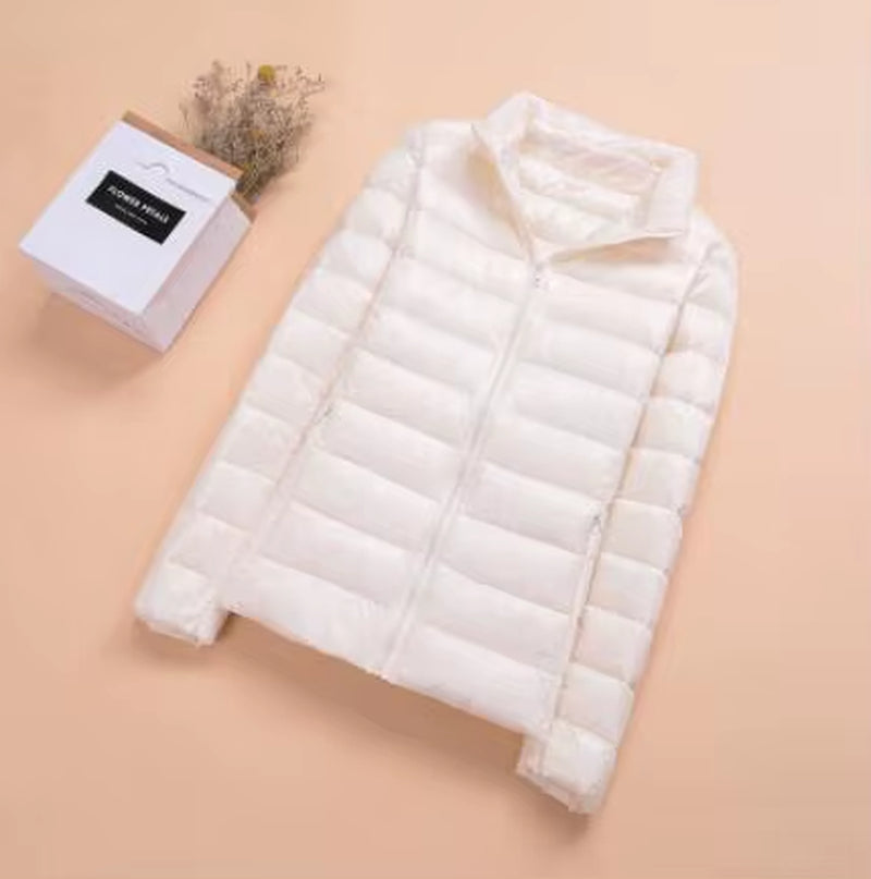 Spring Womens down Jackets Ultra Light Winter Duck down Coat Short Hoodie Puffer Jacket Parkas ED659