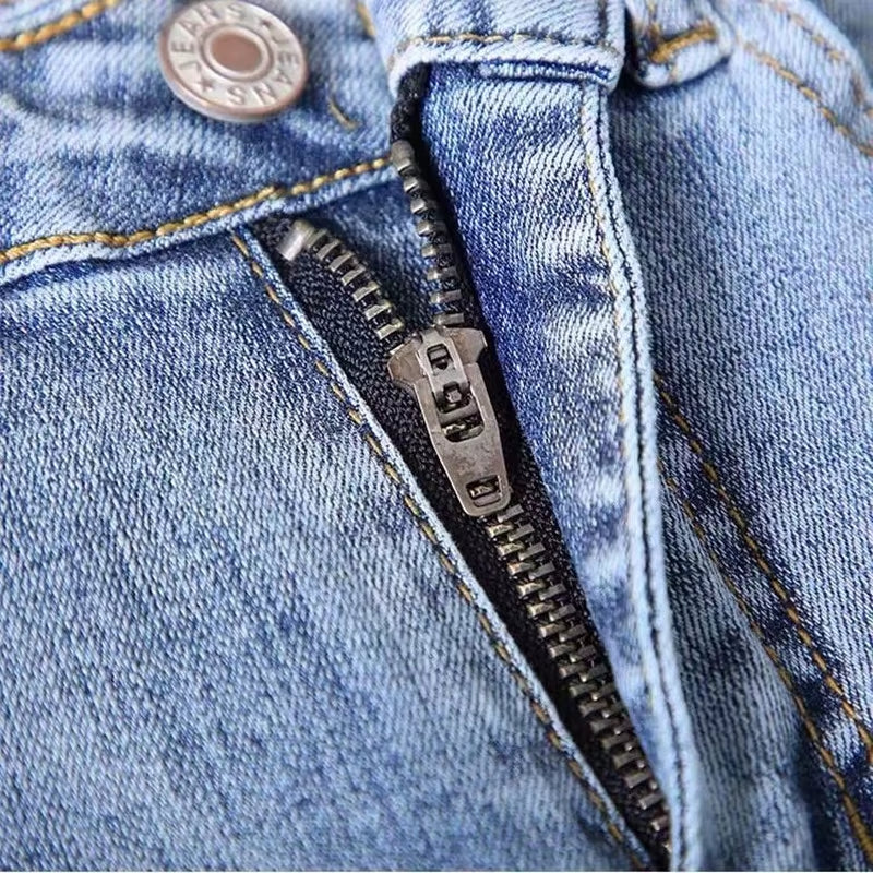 Elastic Strech Jeans for Women High Waist Full Length Skinny Pencil Black Blue Denim Pants Slim Streetwear Female Trousers