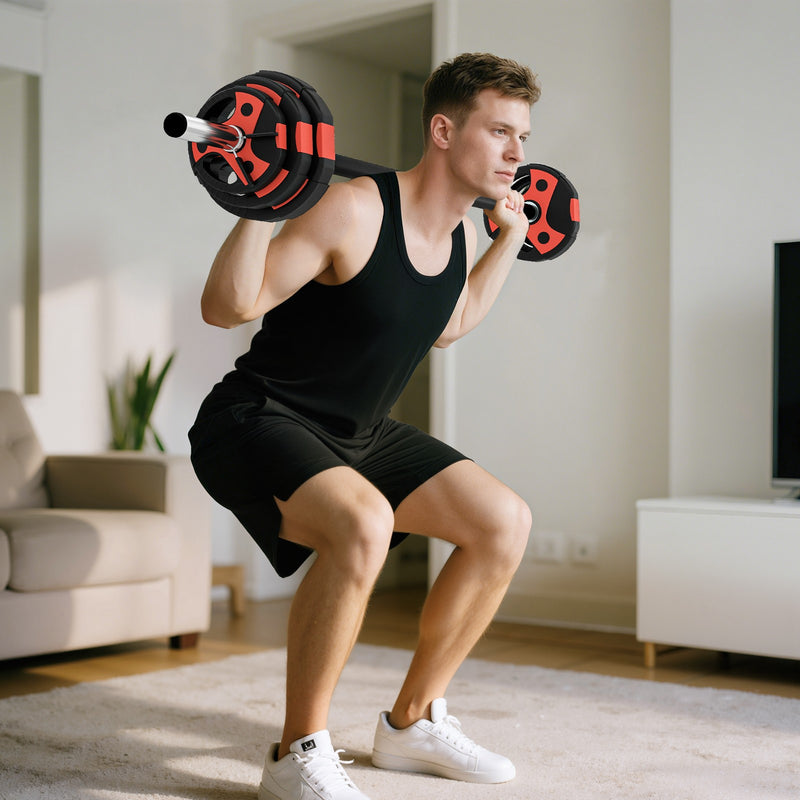20Kg Adjustable Barbell Set, Body Pump Bar and Weights Set for Home Gym