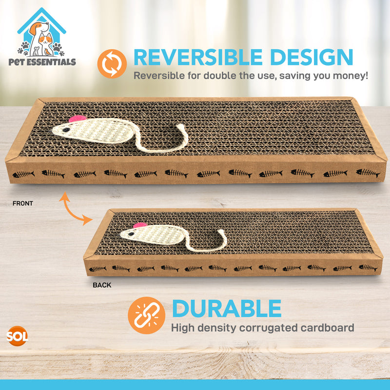 2Pk Cat Scratcher Pads | Kitten Scratching Board Mat Cardboard Bed Pet Play Toy