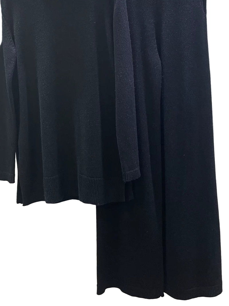 Luxury Two Pieces 45% Cashmere + 30% Wool Suits Female Turtleneck Warm Mink Cashmere Knit Tops + Wide Leg Wool Pant Sets F688