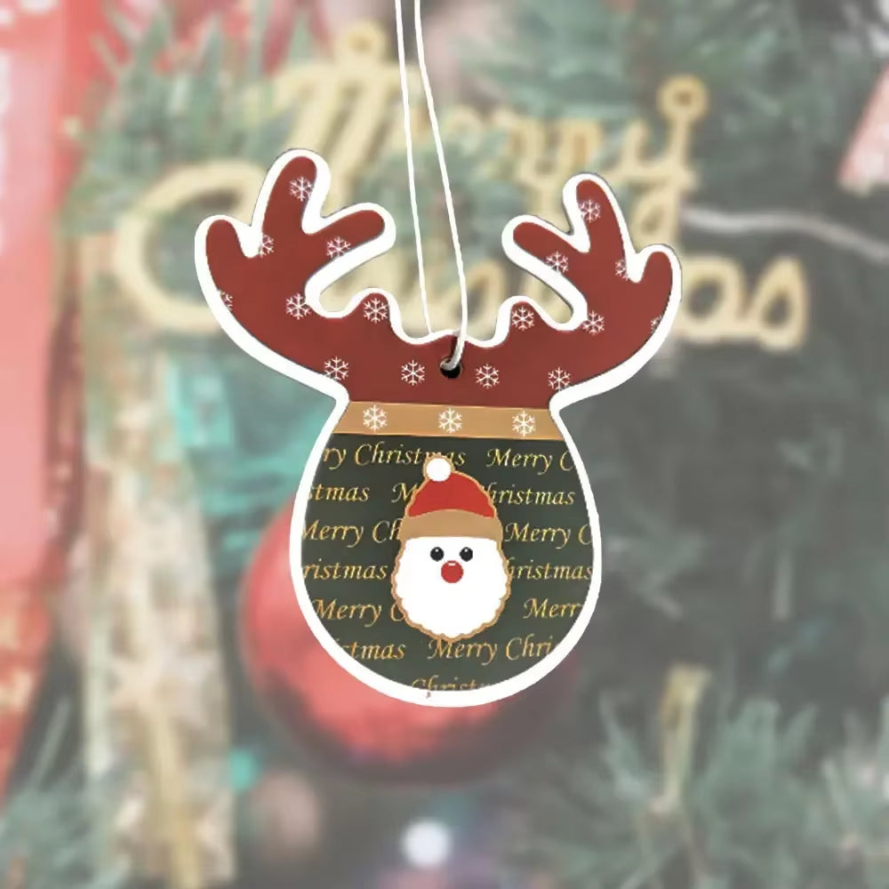 1-3Pcs Christmas Cute Reindeer Style Holiday Air Freshener Hanging Paper Furniture Hanging Ornaments Home Bathroom Freshener