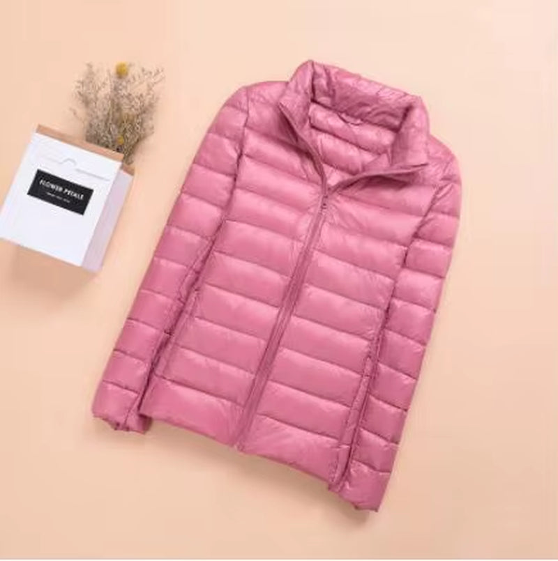 Spring Womens down Jackets Ultra Light Winter Duck down Coat Short Hoodie Puffer Jacket Parkas ED659