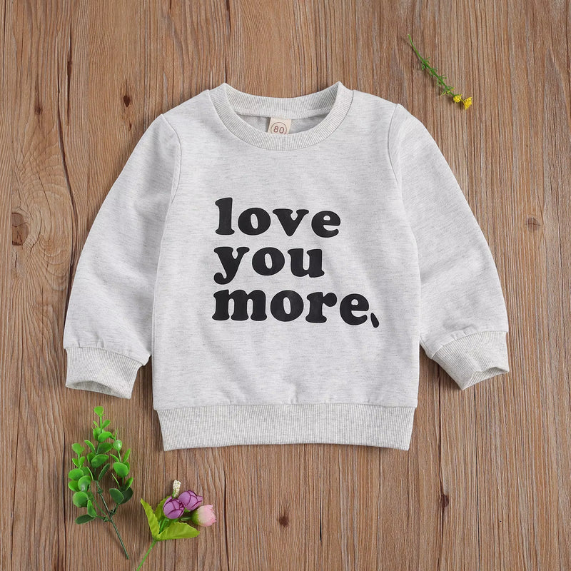Toddler Kids Girls Boys Sweatshirts, Long Sleeve round Neck Letter Printed Casual Pullover Tops 6M-4Y Spring Autumn