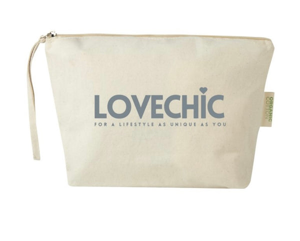 Love Chic Organic Large Travel Cosmetic Bag 3L Capacity