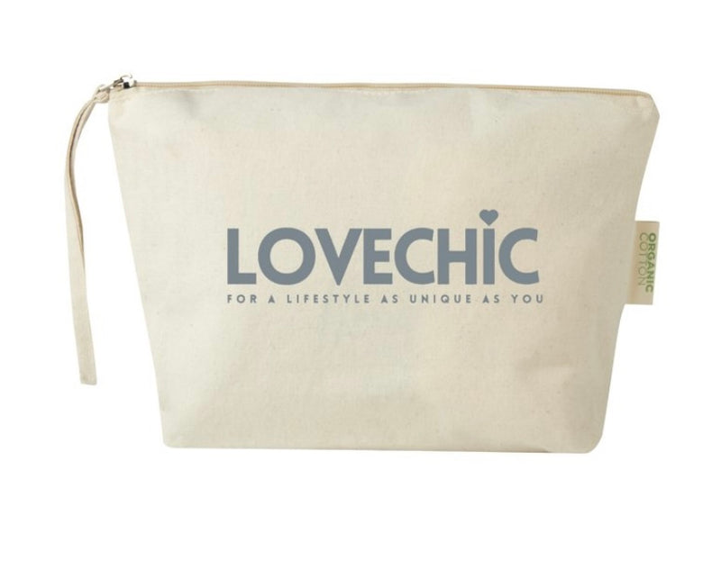 Love Chic Organic Large Travel Cosmetic Bag 3L Capacity