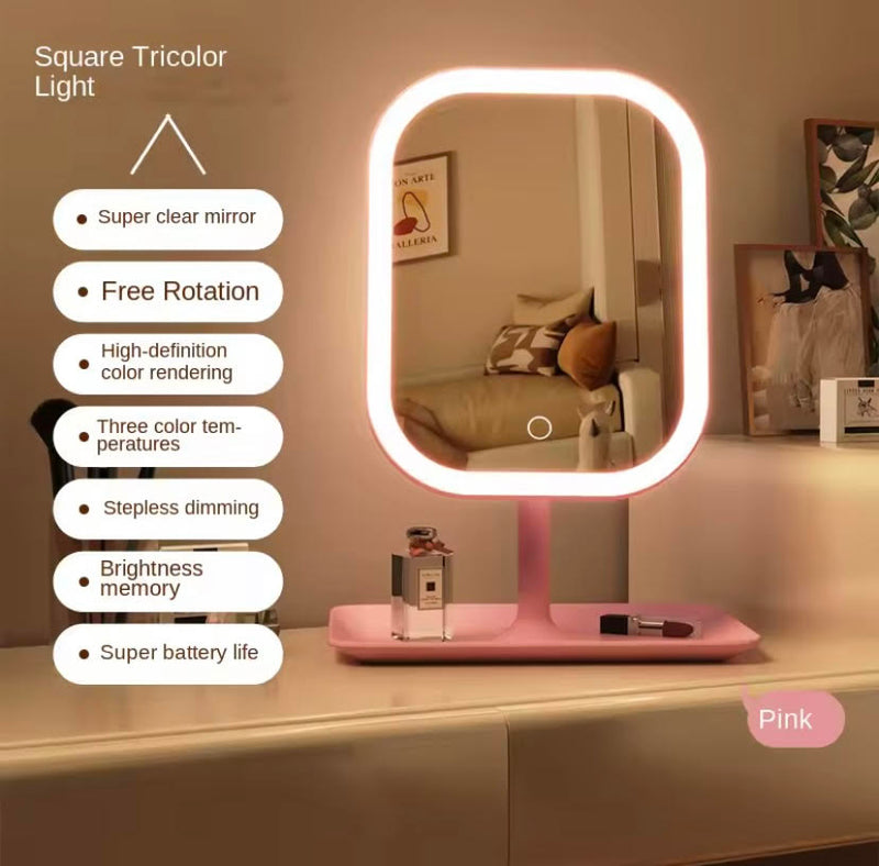 Desktop Vanity Mirror 3 Colour Light LED Makeup Mirror